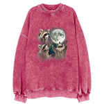 Racoons Howling At The Moon Vintage Sweatshirt