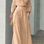 Solid color casual two-piece suit