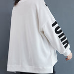 Stylish Letter Print Round-Neck Sweatshirt