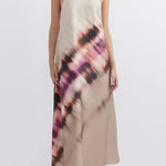 Unique Printed Halterneck Lace Up Backless Maxi Dress