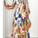 Eclipse Season Printed Long Sleeve Flowy Maxi Dress