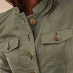 Long Sleeves Buttoned Pleated Split-Joint Stand Collar Outerwear