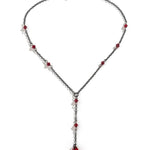 Gothic Black Teardrop Crystal Chest Chain Necklace
