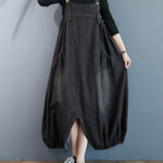 Simple Denim Buttoned Overalls&Dress