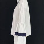 Loose Puff Sleeves Split-Joint Lapel Blouses&Shirts Tops