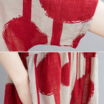 Original Polka-Dot Split-Joint Round-Neck Midi Dress