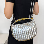 Geometric Shiny Woven Crossbody Bags Handbags