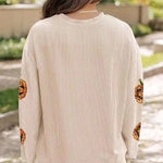 Christmas Sequined Loose Long-sleeved Top and Elastic Waist Casual Shorts Set