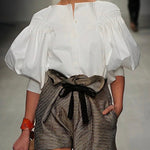 Puff Sleeves Buttoned Solid Color Blouses&Shirts Tops