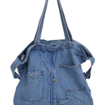 Casual Denim Split-Joint Solid Color Bags Accessories