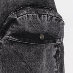 Original Cool Denim Split-Joint Square-Neck Overalls