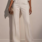 Loose Solid Color Split-Joint Round-Neck Jumpsuits