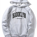 Brooklyn Letter Print Hoodie & Jogger Pants
