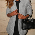 Pocketed Coat - Heather Grey