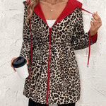Amelia | Reversible Hooded Coat with Leopard Print