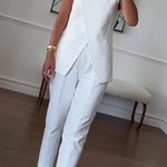 Fashion Commuter Irregular Vest & Pants Two-piece Set