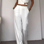 Fashion Crossover Vest & Pants Two-piece Set