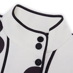Long Sleeves Loose Contrast Color Flower Print Split-Joint Stand Collar Jackets Outerwear