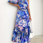 Temperament Elegant Short Sleeve Long Swing Holiday Dress