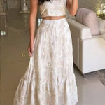 Fashion Sexy Suspender Top Elastic Waist Long Skirt Set