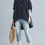 Irregular High-Low Oversize Batwing Sleeve Shirt