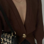 Women's V-neck Button Knitted Cardigan