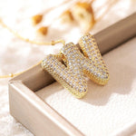 Pavé Bubble Letter Monogram Necklace