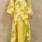 Exquisite Floral Print Crew Neck Paneled Pant Suit