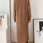 Original Loose Solid Color Split-Front Sweater Dress