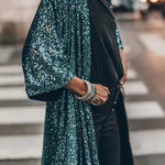 Disco Glamour Sequin Bell Sleeve Kimono
