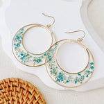 Queen Anne Lace Dried Flowers Large Hoop Earrings