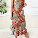 Goya snakeskin strap deep v-neck dress