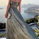 Shimmer Please Off Shoulder Maxi Party Dress