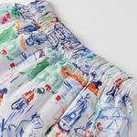 Graffiti Print Cotton Shorts Set