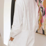 Chance for You Linen Blend Pocketed Button Up Relaxed Shirt Romper