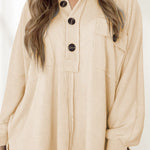 Lapel Knit Long Sleeve Top