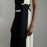 Social Hour Colourblock Tailored Bandeau Tie-up Waist Wide Leg Jumpsuit