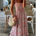 Ready To Vacation Floral Print Smocked Waist Maxi Dress