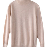 Office Long Sleeves Solid Color High-Neck Sweater Tops Pullovers