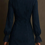 Lunori™ | Aurora Suede Mini Dress with Lace