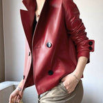 Long Sleeves Buttoned Solid Color Notched Collar Jackets&Coats Outerwear