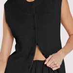 Casual Street Solid Color Buckle O Neck Tops