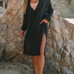 Linen Blend Pocketed Cover-up Dress