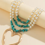 Beaded Contrast Color Heart Shape Dainty Necklace Necklaces Accessories