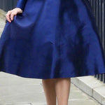 A-Line High Waisted Pockets Solid Color Square-Neck Midi Dresses