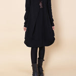 A-line Long Sleeves Pleated Solid Color Round-neck Dresses Maxi Dresses
