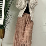 Touch of Fall Ballnoon Sleeve Loose Cardigan