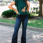 In The Wild Hunter Green Cheetah Sweater