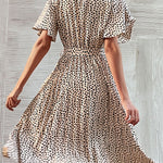 Ruffle Sleeve Leopard Print Dress