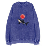 Celestial Whale Voyage Vintage Sweatshirt
